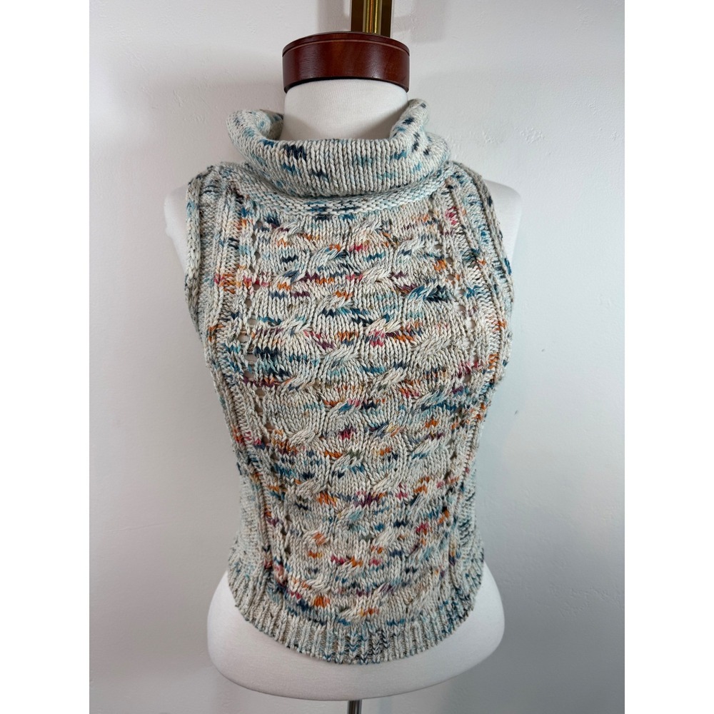 Pilcro Sweater Vest Cowl Neck Chunky Knit Speckled‎ Boho Academia Preppy XS